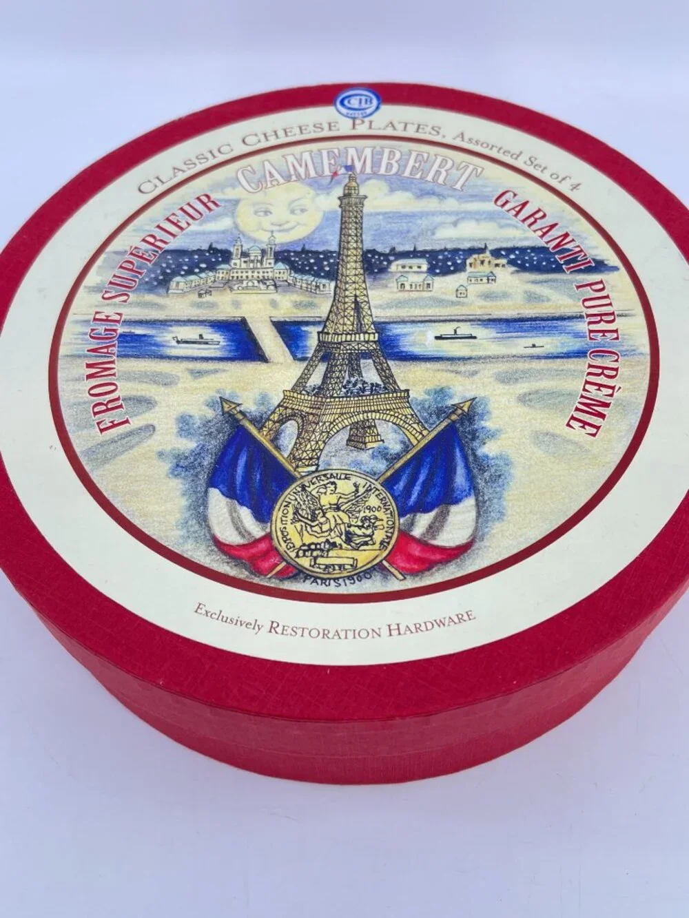 vintage restoration hardware french cheese plates set of 4 in original box
